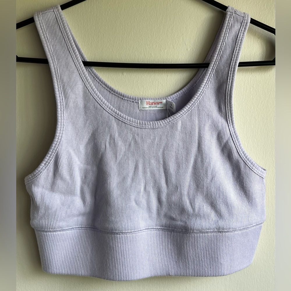 NWT Hanes Lavender Ribbed Crop Top